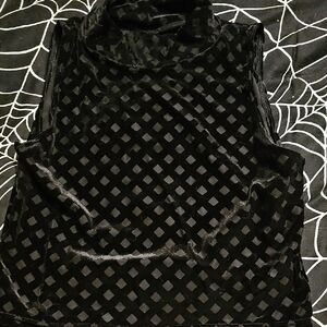 Black Milk Velvet Diamond High Neck Top, L